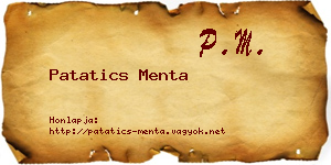 Patatics Menta névjegykártya